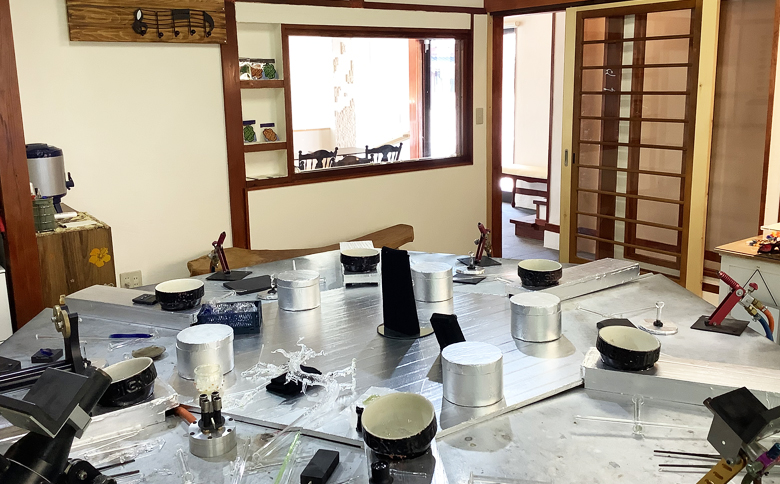 【ガラス工房アルコス】ガラス工芸体験『しずく型ペンダントトップ作り』ペアチケット１枚　[0022-0011] しずく型ペンダント