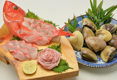 【日時指定必須】金目鯛しゃぶしゃぶ６人前・ハマグリ10個セット [0050-0050]