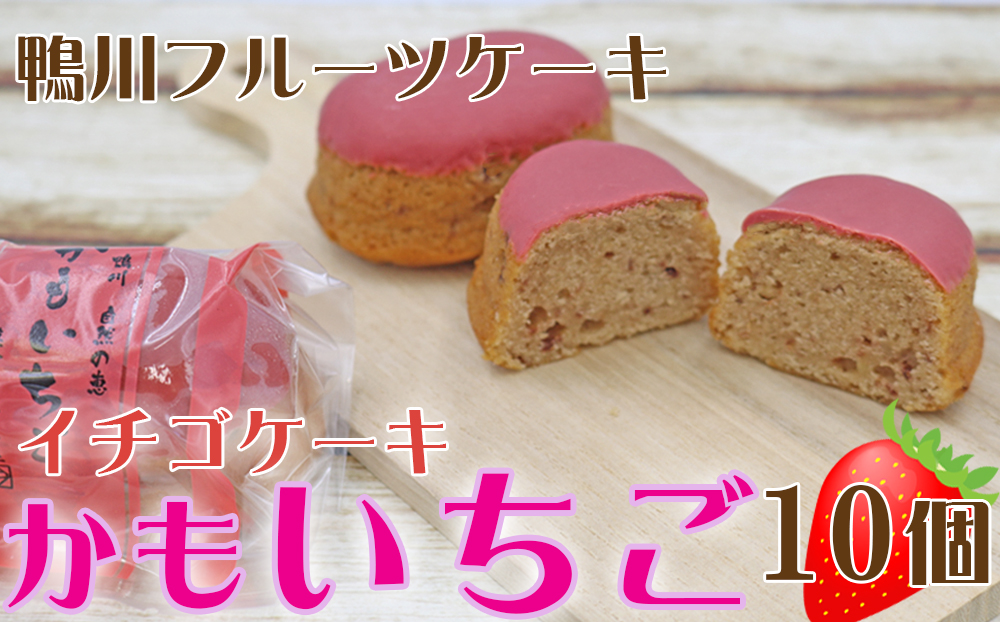 【中島屋菓子店】いちごケーキ「かもいちご」10個 [0010-0313] 10個