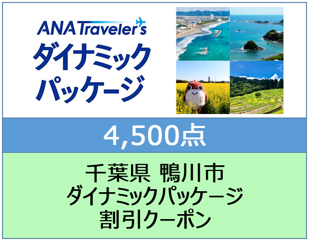 千葉県 鴨川市 ANAトラベラーズダイナミックパッケージ割引クーポン 4,500点分 4,500点
