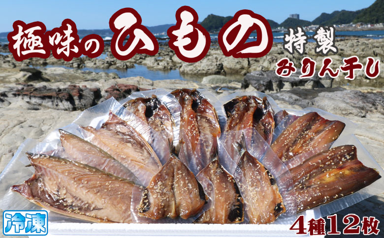 【極味のひもの】特製！みりん干し詰合せ ４種12枚　[0015-0054] １回発送