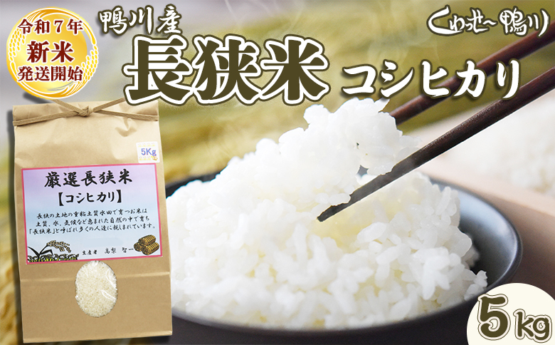 《令和７年産 新米》【くわっせ～鴨川】鴨川産 厳選『長狭米こしひかり』５kg《精米》　[0019-0009]