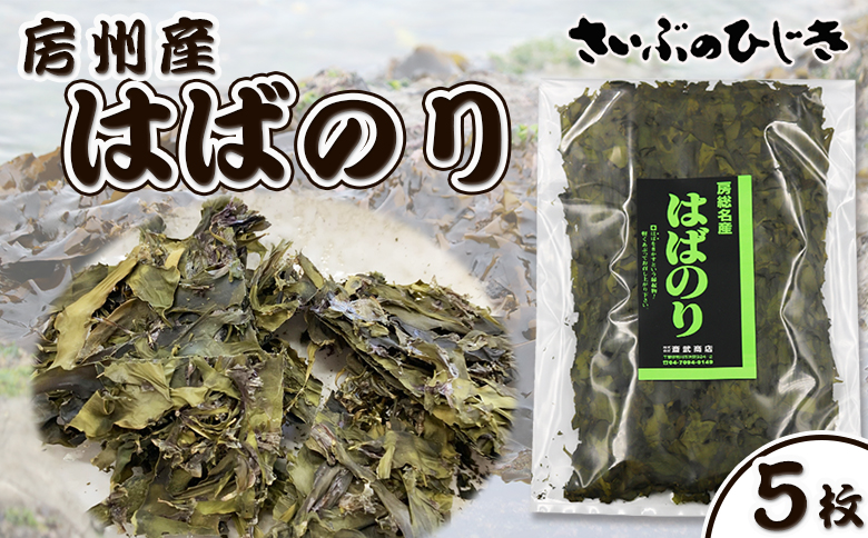 【さいぶのひじき】磯の香り豊かな高級食材！『鴨川産 天然 はばのり』５枚《数量限定》　[0020-0093]