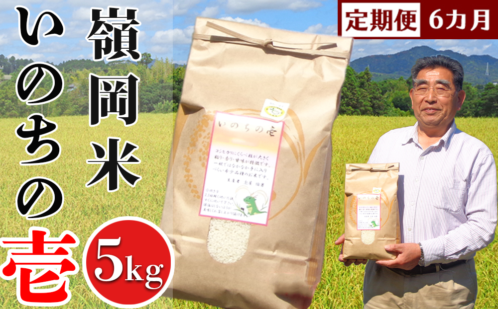 【令和7年産】【定期便】嶺南ファームの嶺岡米「いのちの壱」5kg×6カ月　[0120-0012] ５kg×６カ月