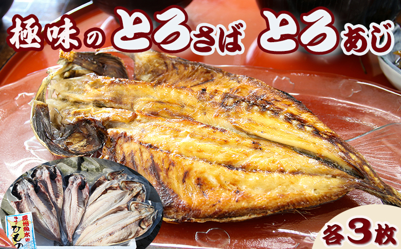 【極味のひもの】脂の乗った『とろさば・とろあじ』干物 各３枚　[0017-0029]