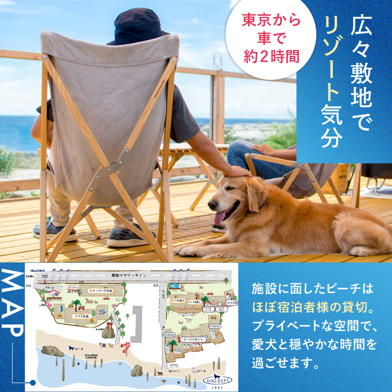 DOG DEPT RESORT 安房白浜/館山犬石 共通チケット 宿泊クーポン券（6,000円分） mi0111-0001-1