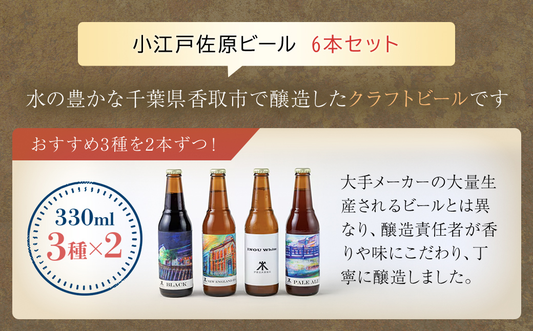 小江戸佐原　クラフトビール6本セット/KTRBK003/ ビール クラフトビール セット おつまみ 晩酌 ペールエール ニューイングランドIPA ホワイト ブラック
