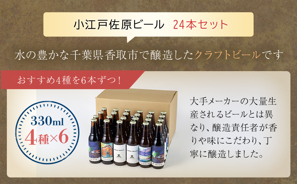 小江戸佐原　クラフトビール24本セット/KTRBK004/ ビール クラフトビール セット おつまみ 晩酌 ペールエール ニューイングランドIPA ホワイト ブラック