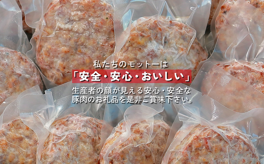 千葉県香取市産三元豚　フランクバーグ(フランクハンバーグ)1.2kg(100g×12個)  KTRCH005 / 三元豚 ハンバーグ はんばーぐ 小分け 個包装 個別 個別包装 湯せん 電子レンジ 味付き 国産 豚肉 おかず つまみ お弁当 お取り寄せ 千葉県 香取市