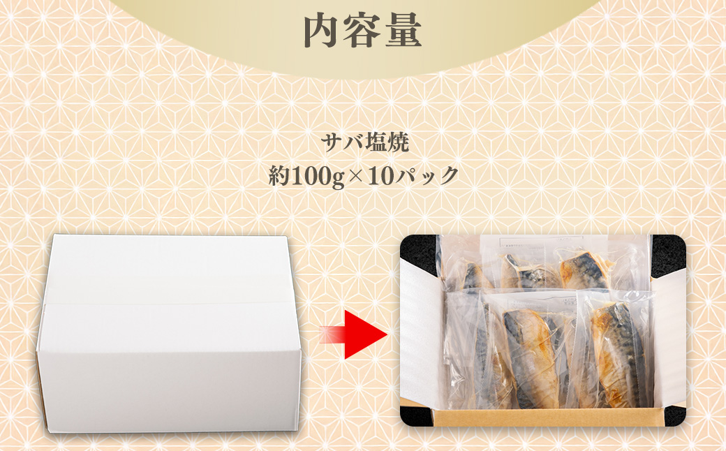 【個包装】サバ塩焼＜1切約100g×10パック入＞ KTRCL005