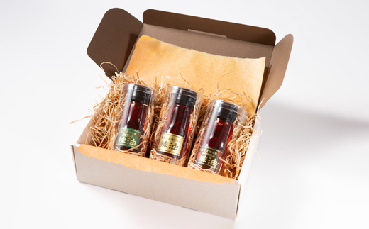 純正ごま油使用　香るごま辣油　3本セット(唐辛子・ハバネロ・山椒)