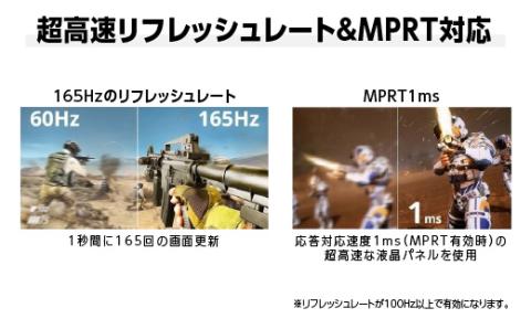 液晶モニター 24型ワイド フルHD(1920×1080) 165Hz対応 リファビッシュ品