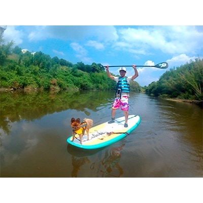 ワンちゃんと一緒にSUPリバークルーズ体験(2名様+犬1匹)