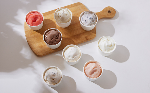 高秀牧場の季節のジェラートセット(ミルク+季節のジェラートまたはシャーベット7個)【配送不可地域：離島】