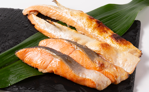 無添加甘塩仕立て詰め合せセット 塩サーモンハラス1.2kg+塩銀鮭半身切身1kg 合計約2.2kg【配送不可地域：離島】