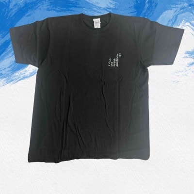 葛飾北斎名画の原点「波に宝珠」をモチーフにした『波の伊八』Tシャツ　ブラック【Lサイズ】