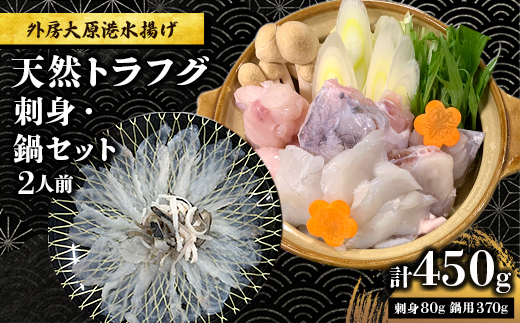 外房大原港水揚げ　天然トラフグ　刺身、鍋セット【配送不可地域：離島】