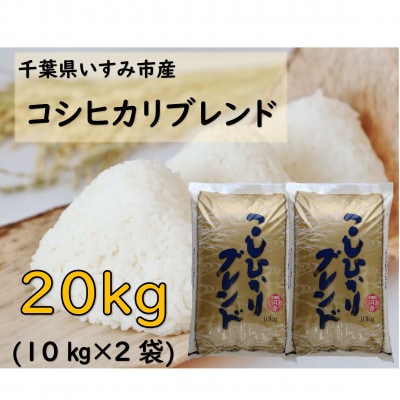 【JAいすみオリジナル】千葉県いすみ市産コシヒカリブレンド　精米20kg(10kg×2袋)