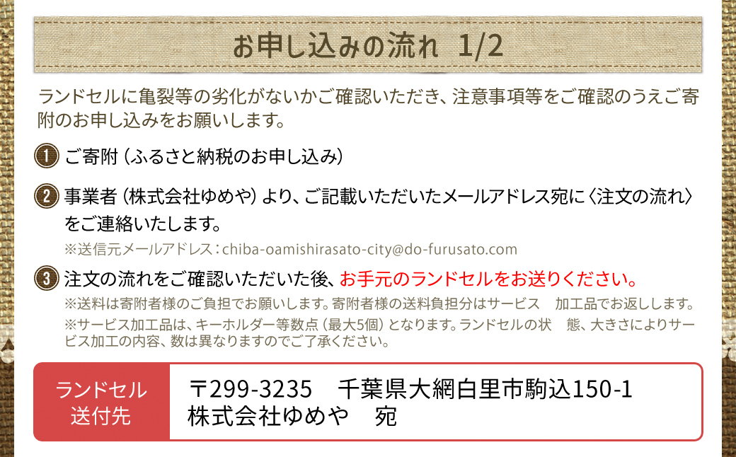 ランドセルリメイク工房　★綺麗な手縫い仕上げ★＜財布リメイクセット＞長財布１点＆小物2点リメイクセット C005