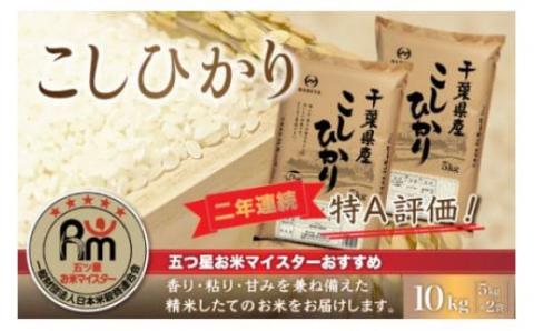 令和7年産 2年連続特A評価!千葉県産コシヒカリ10kg（5kg×2袋） E001