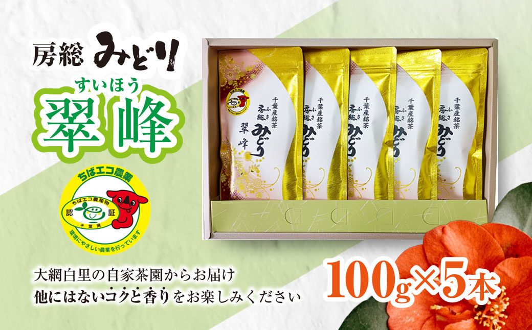 【ちばエコ農産物認証茶葉】翠峰5本セット H002