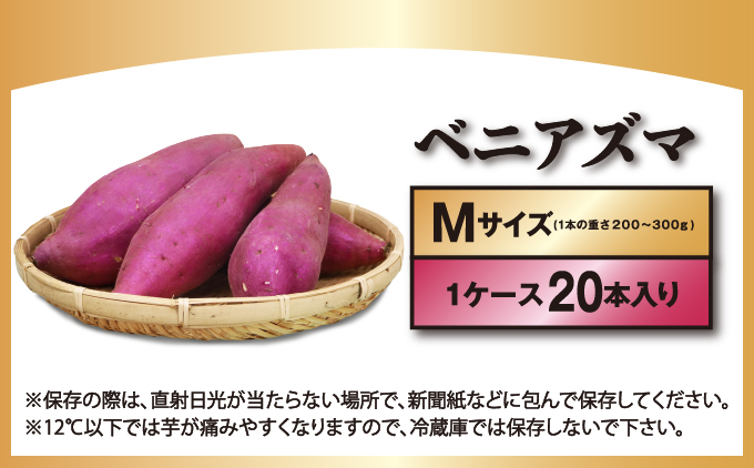 千葉県神崎町 JAかとり産 さつまいも 紅あずま Mサイズ20本入り ほくほく香ばしい 定番の味 焼き芋・干し芋に べにあずま ベニアズマ  [001-a003]