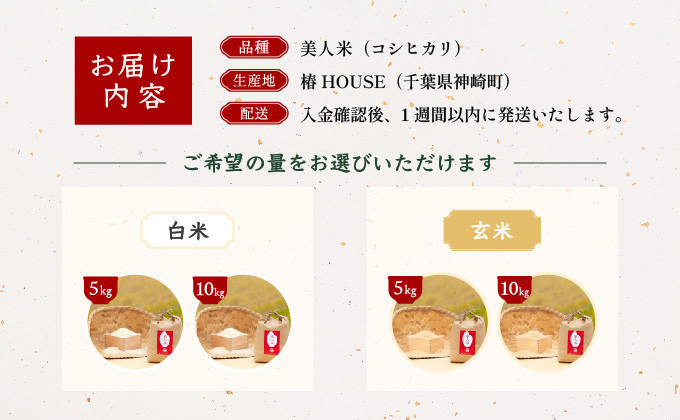 【美人米】玄米10kg  千葉県神崎町産[002-a002]