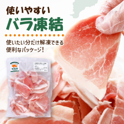 【小分けで便利】国産 元気豚 切り落とし 3kg(500g×6袋)　千葉県産三元豚　パラパラ凍結【配送不可地域：離島・北海道・沖縄県】