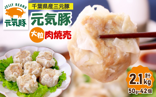 【千葉県産三元豚】元気豚 大粒肉焼売(シューマイ)セット　2.1kg(50g×42個)【配送不可地域：離島・沖縄県】
