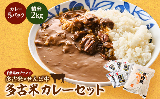 ご飯にはやっぱりカレー!「多古米コシヒカリ2kg」と「せんば牛カレー200g×5」セット【配送不可地域：離島】