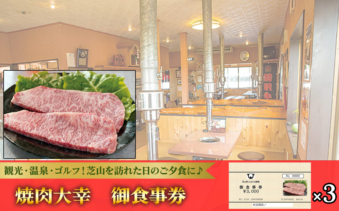 焼肉大幸　御食事券　9000円分