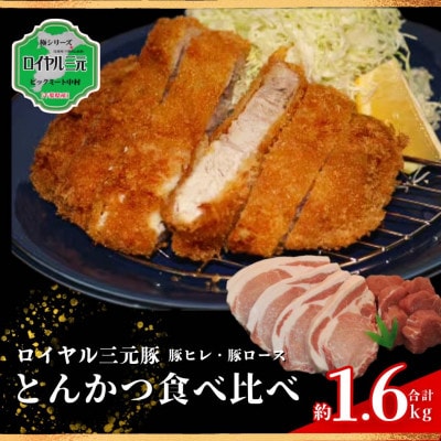 ロイヤル三元豚とんかつ用食べ比べセット 計約1.6kg【配送不可地域：離島】