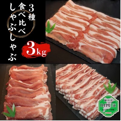 ロイヤル三元豚しゃぶしゃぶ食べ比べセット 3kg【配送不可地域：離島】