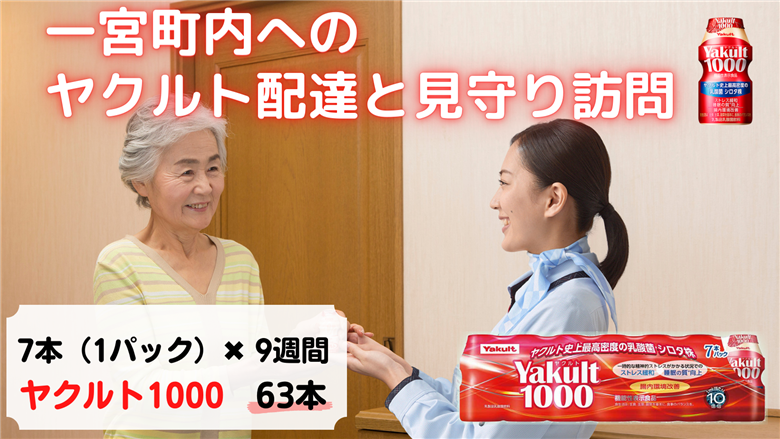 ヤクルト配達　見守り訪問　9週間（Yakult1000　63本）