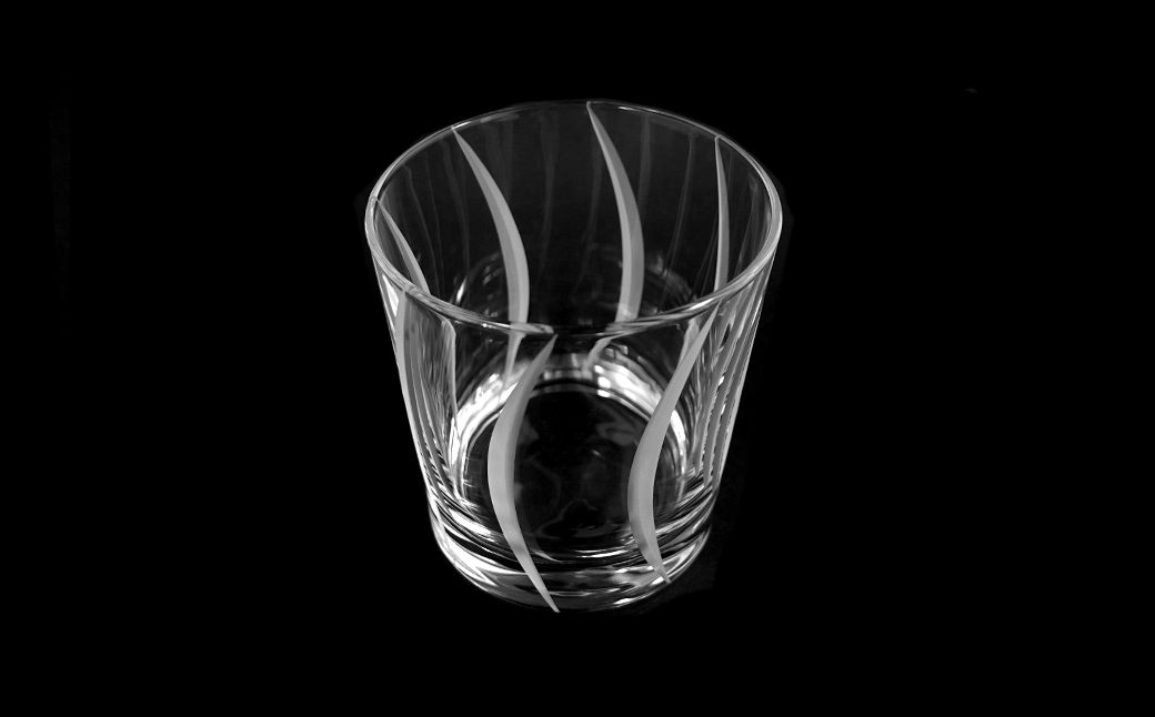 浅草切子 Bar’s Glass「ウェーブ オールド」2個セット 化粧箱入り