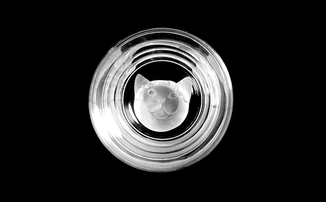 「ロックグラス ネコの顔」2個セット 化粧箱入り