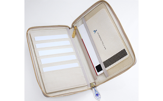 【浅草文庫】お薬手帳ポーチ〈オリエント柄〉(カラー：ブルー) ブルー