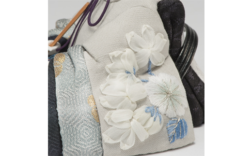 江戸木目込 雛人形 コンパクト刺繍親王飾りセット