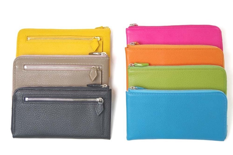 L型ファスナー長札入れ「L字束入」綿袋付 (カラー：ブルー) ブルー