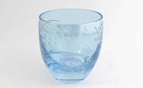 浅草切子 aquatic「Dolphin Fish Blue 冷酒杯」