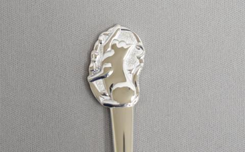 【内藤銀器製作所】銀製 コーヒー・ティー兼用スプーン (ねこ)