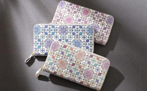 【浅草文庫】ラウンド長財布 花菱柄(カラー：ピンク) ピンク