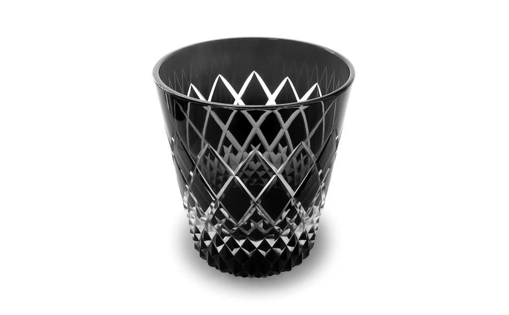 浅草切子 KANA KURITA「モノクロオールド ―矢来霰―」木箱入り