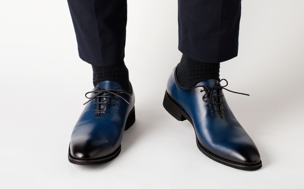 【匠の靴】超軽量＆履き心地抜群な本革ビジネスシューズAF-02(サイズ：26.0cm、カラー：ネイビー) ネイビー 26.0cm