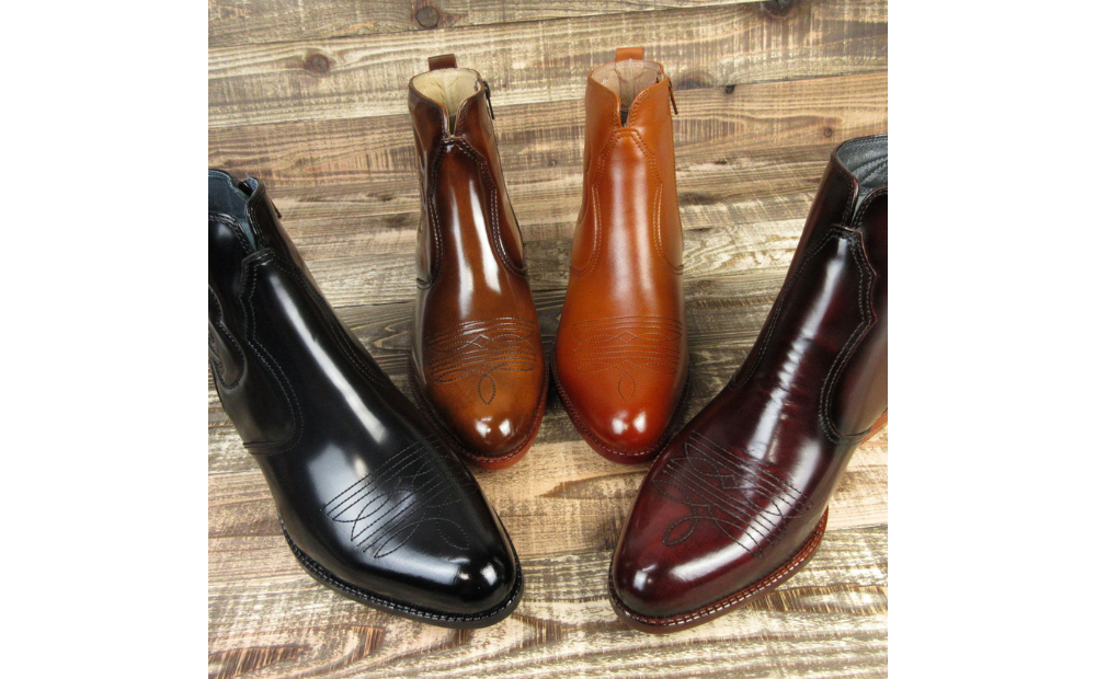 【Made in JAPAN】本革ウエスタンブーツ日本製(サイズ：25.0cm、カラー：ワイン) ワイン 25.0cm