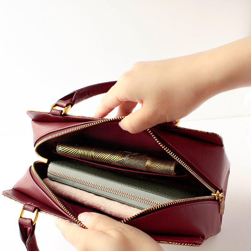 【浅草文庫】利休バッグ〈祝い鶴柄〉(カラー：黒) 黒