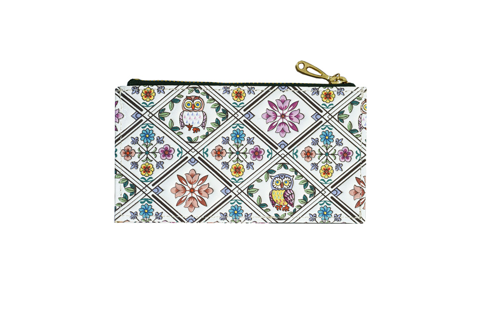 【浅草文庫】フラグメントケース〈ふくろう柄〉(カラー：サンライズ（ピンク系）) サンライズ（ピンク系）