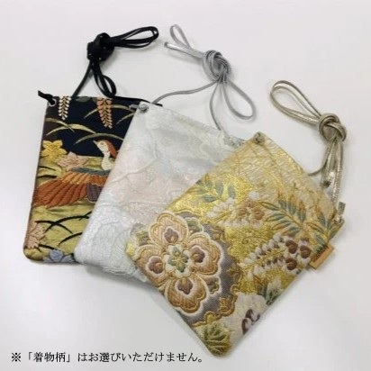 着物スマホポーチ (紐カラー：シルバー) シルバー