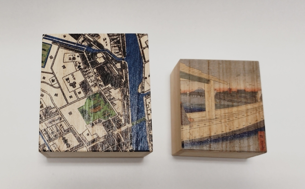 【桐箱(二重箱)】名所江戸水景 [(2)吾妻橋 金龍山遠望] 1ケ (カラー：黒) 黒