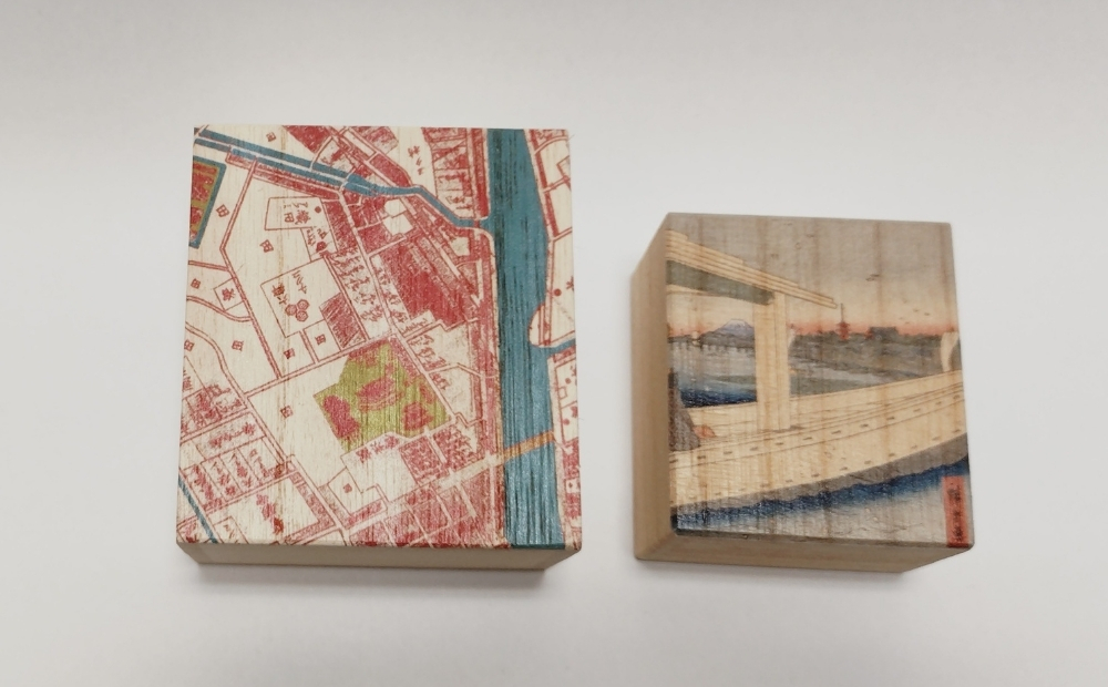 【桐箱(二重箱)】名所江戸水景 [(2)吾妻橋 金龍山遠望] 1ケ (カラー：ピンク) ピンク